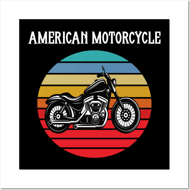 Motorcycle Vintage Sunset Wall Art by JeffDesign